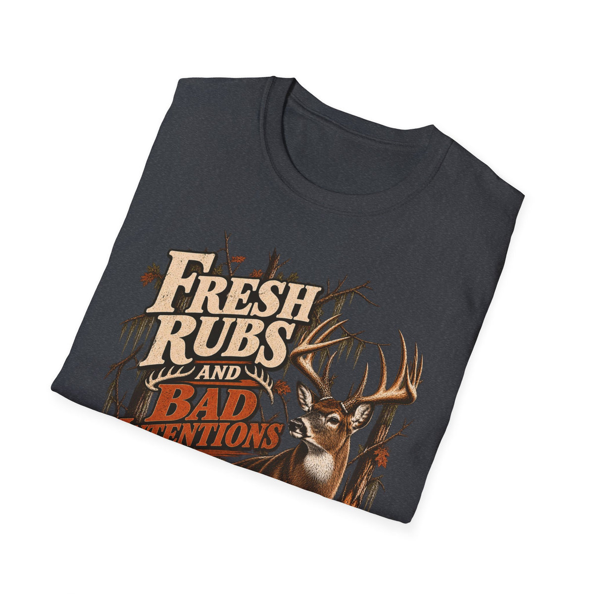 Fresh Rubs & Bad Intentions Whitetail Rut Hunting Design