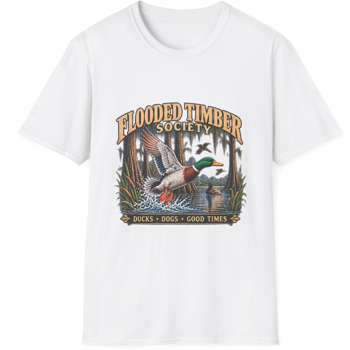 Flooded Timber Society Duck Hunting T-Shirt outdoor graphic T-shirt product image 1