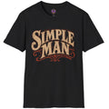 Simple Man graphic with distressed retro typography and understated vintage Southern rock styling.