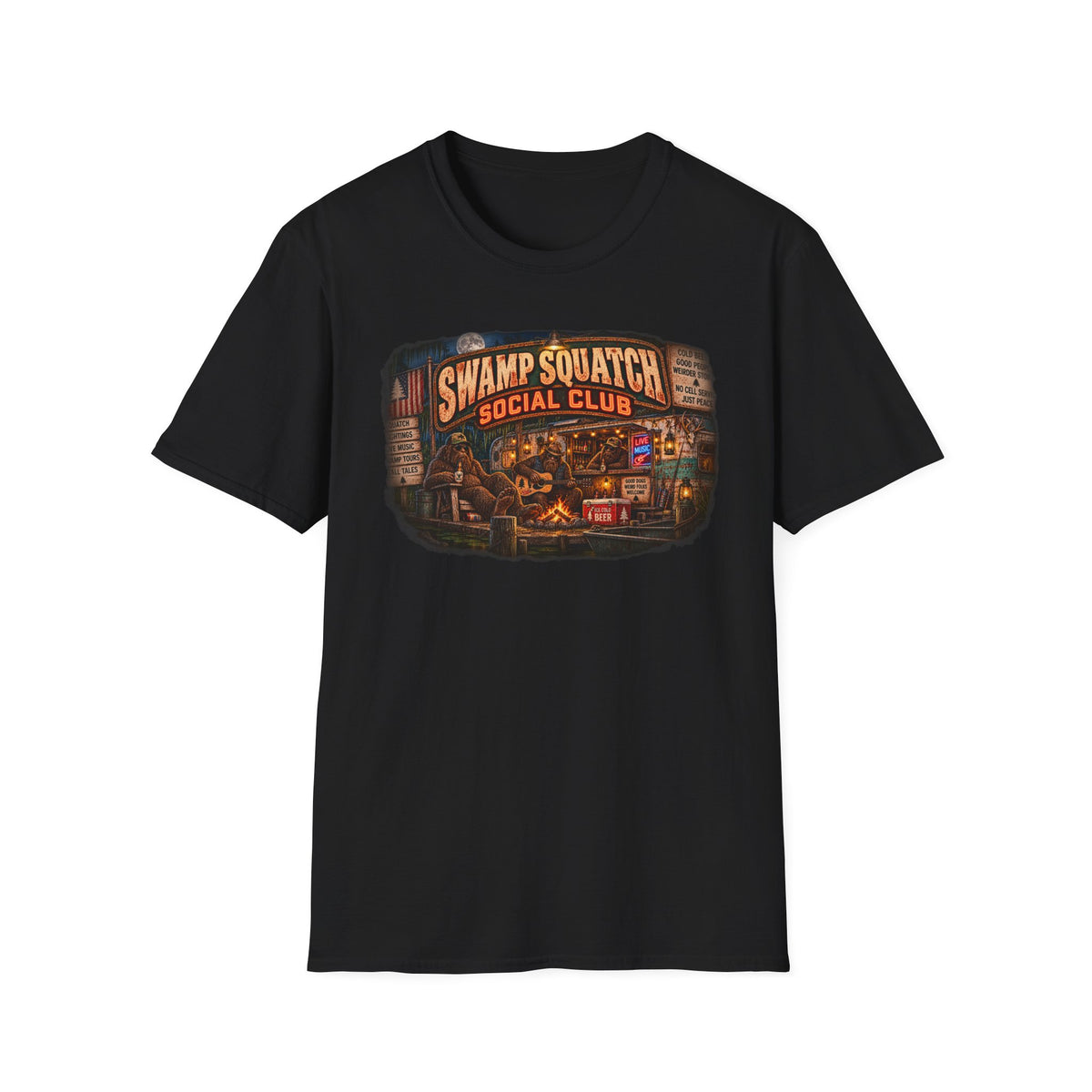 Swamp Squatch Social Club T-Shirt — Bayou Cryptid