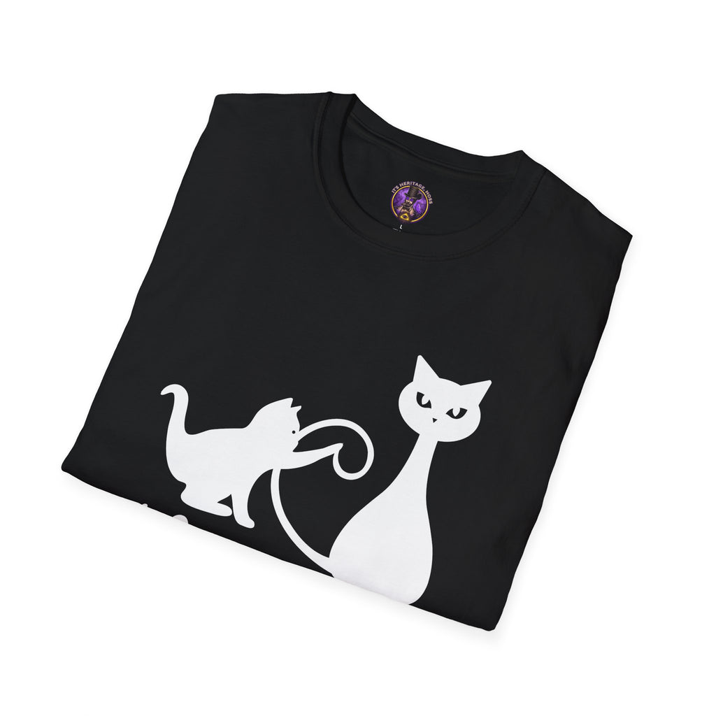 Life Is Meow White Silhouette Cat Tee | It's Heritage Hoss