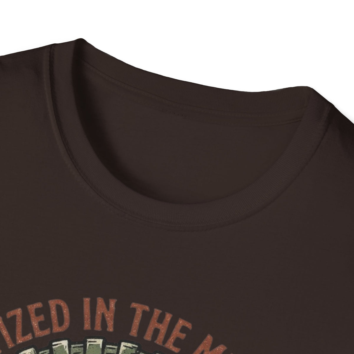 Crew-neck and upper graphic detail of Baptized in the Mudhole T-Shirt.