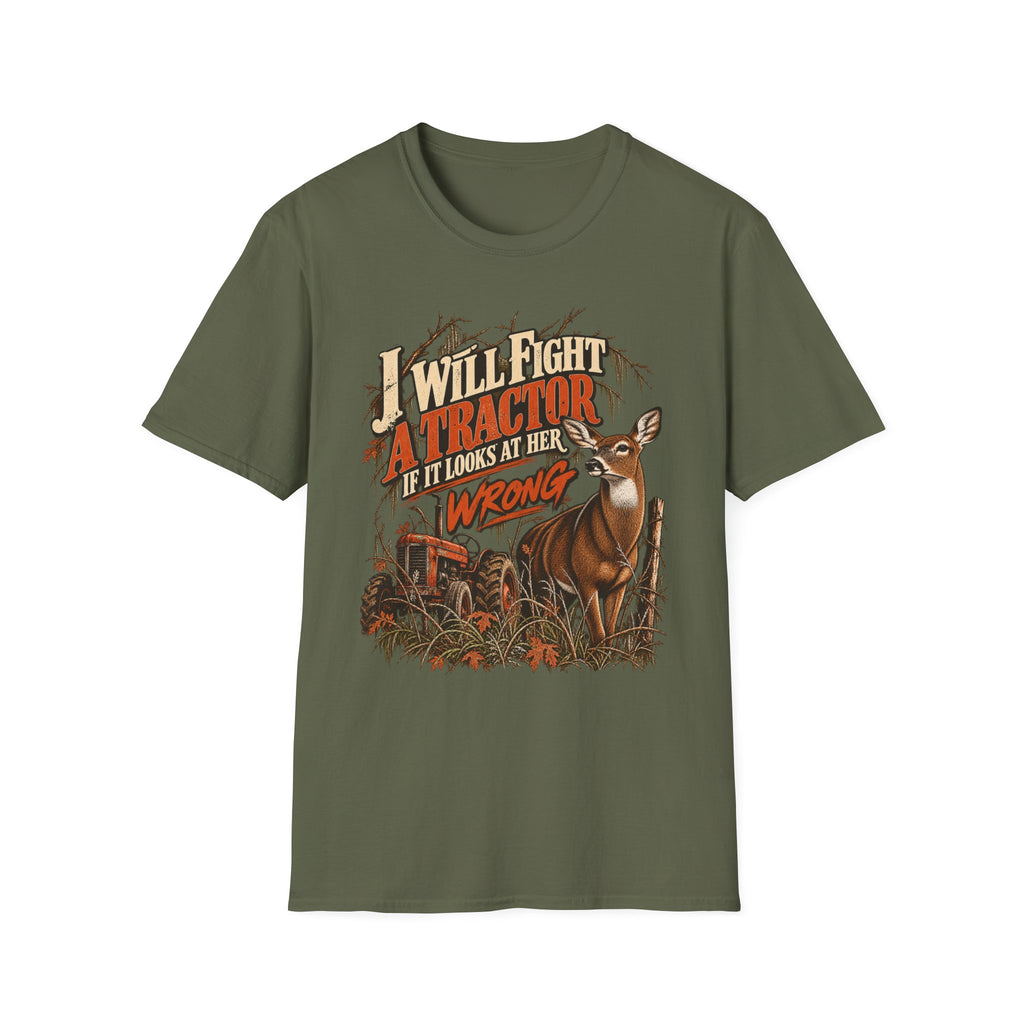I Will Fight A Tractor Funny Rutting Whitetail Design