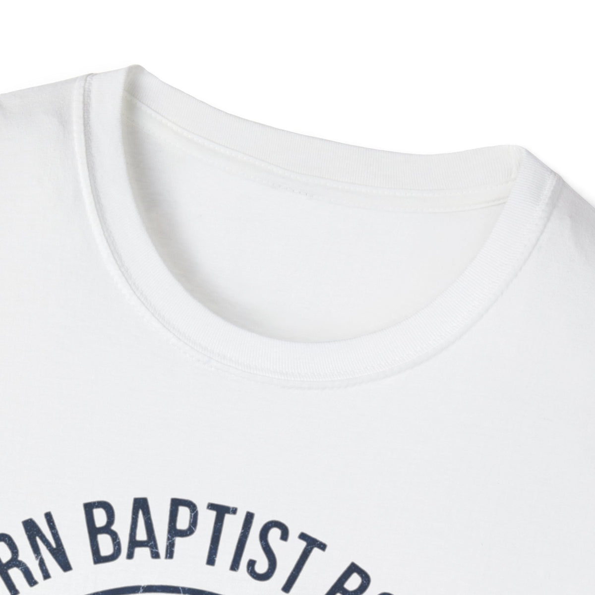 Crew-neck and upper graphic detail of Southern Baptist Boxing Club T-Shirt.