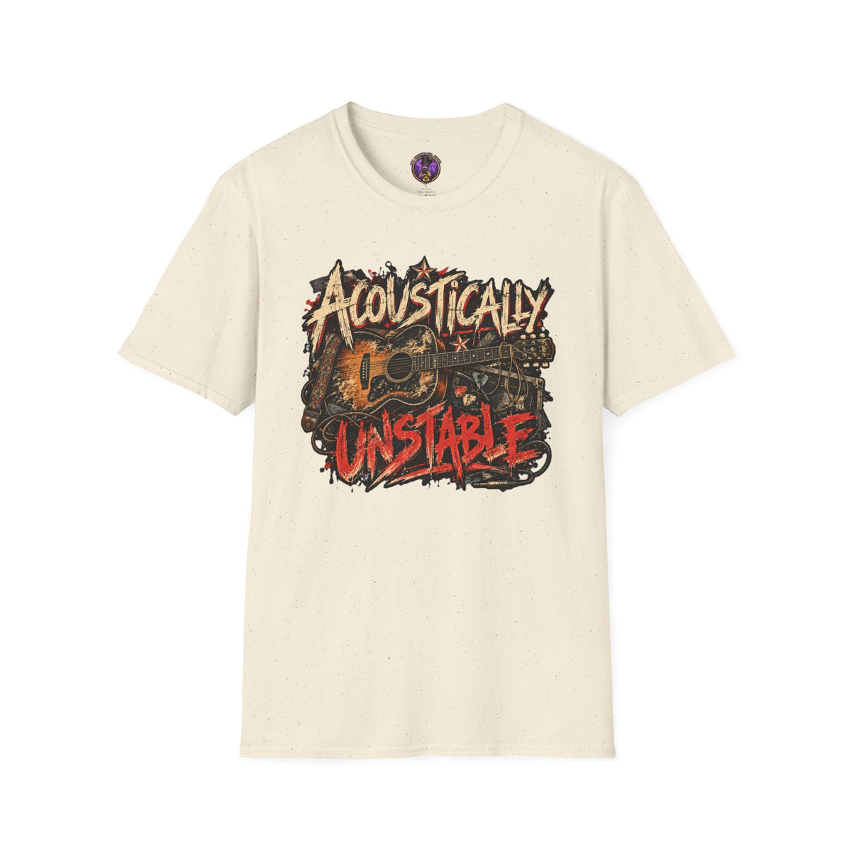 Acoustic Guitar Shirt | Acoustically Unstable Music Tee graphic T-shirt product image 2