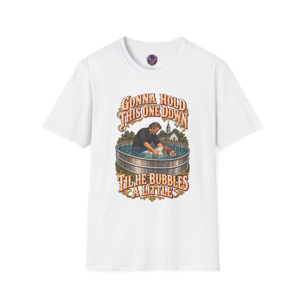 T-Shirt — "Gonna Hold This One Down 'Til The Bubbles Come Up" Rescue Dog Graphic Tee