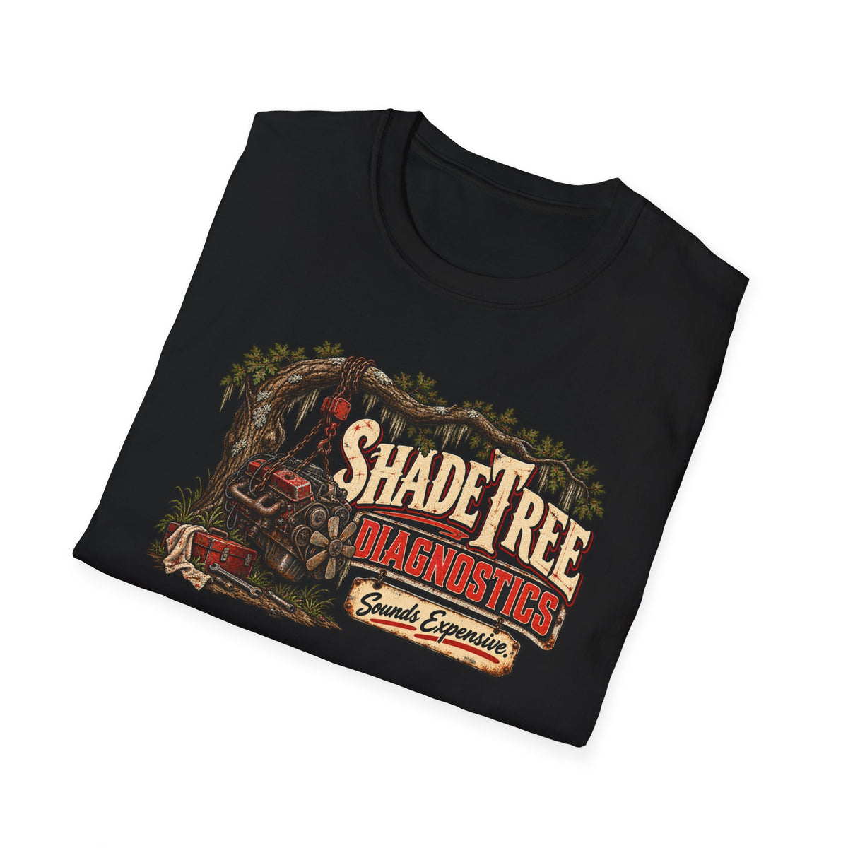 Shade Tree Diagnostics T-Shirt — Mechanic Humor