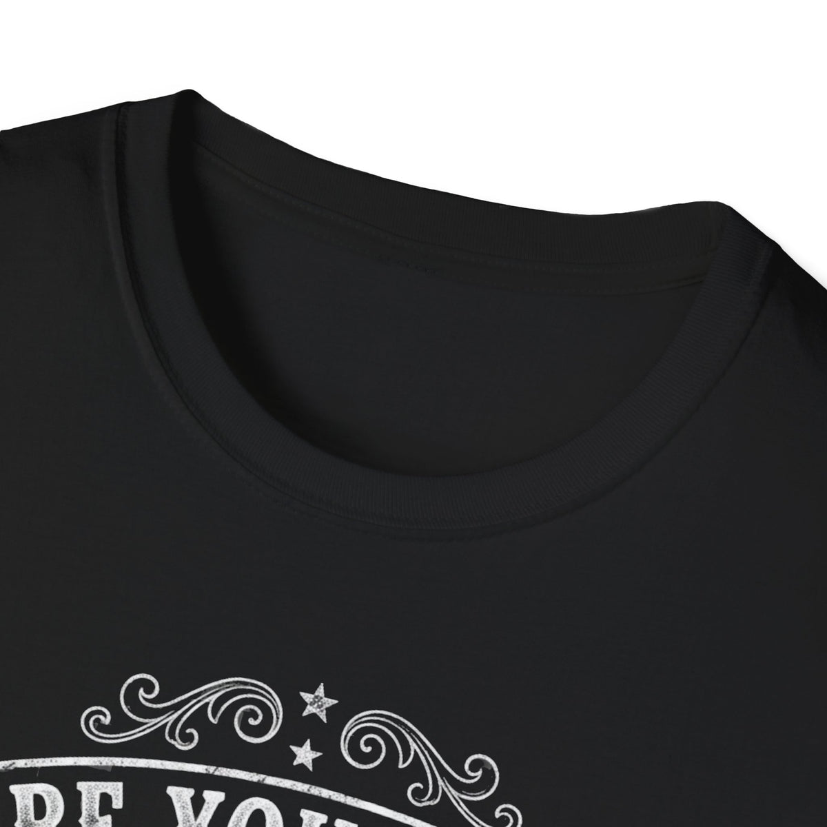 Crew-neck and upper graphic detail of Are You Sure Hank Done It This Way T-Shirt.