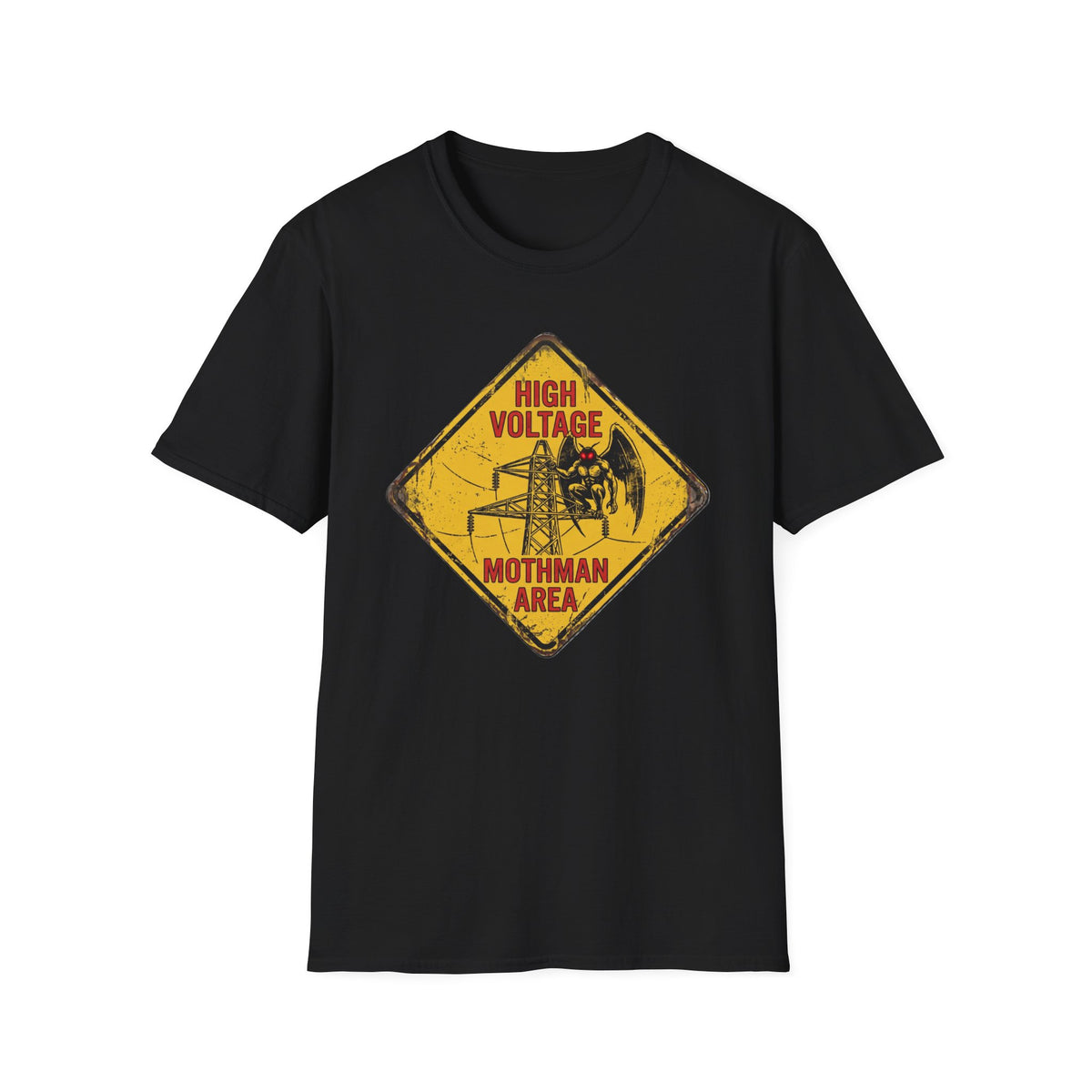 Mothman High Voltage Warning Sign Cryptid Shirt | It's Heritage Hoss