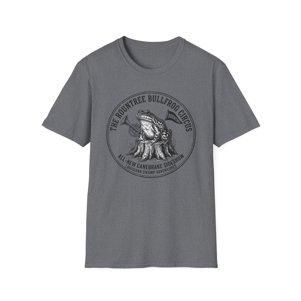Front view of the Bullfrog Circus Southern Frog shirt.