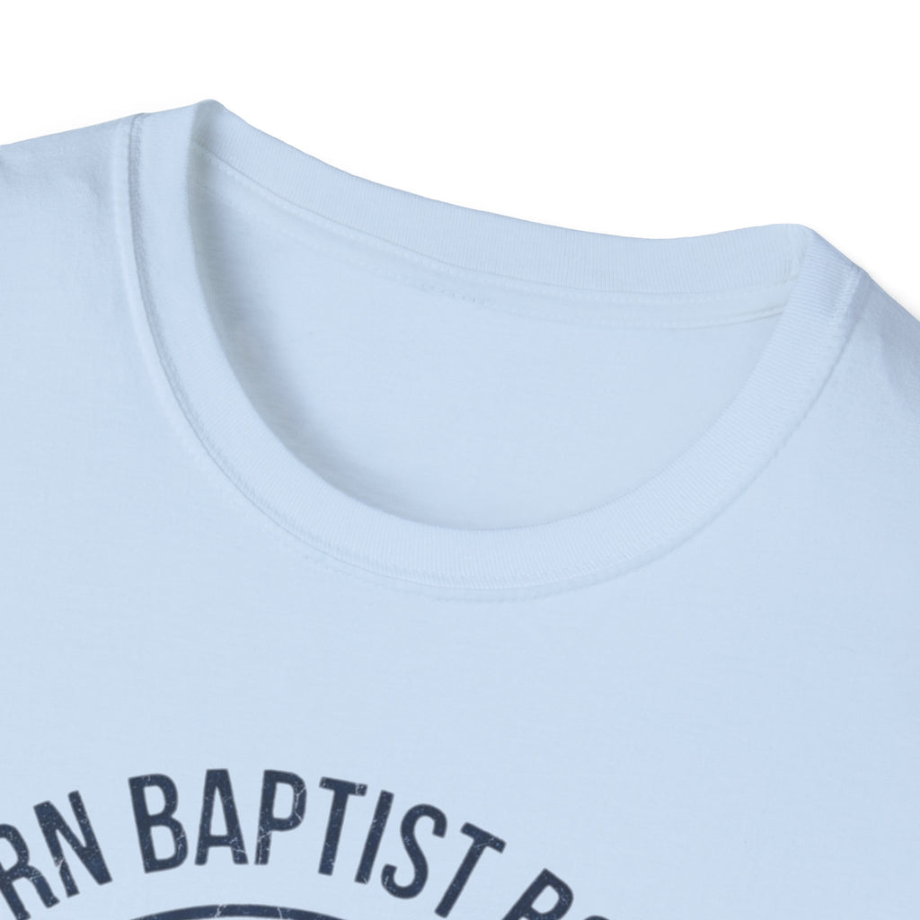 Crew-neck and upper graphic detail of Southern Baptist Boxing Club T-Shirt.