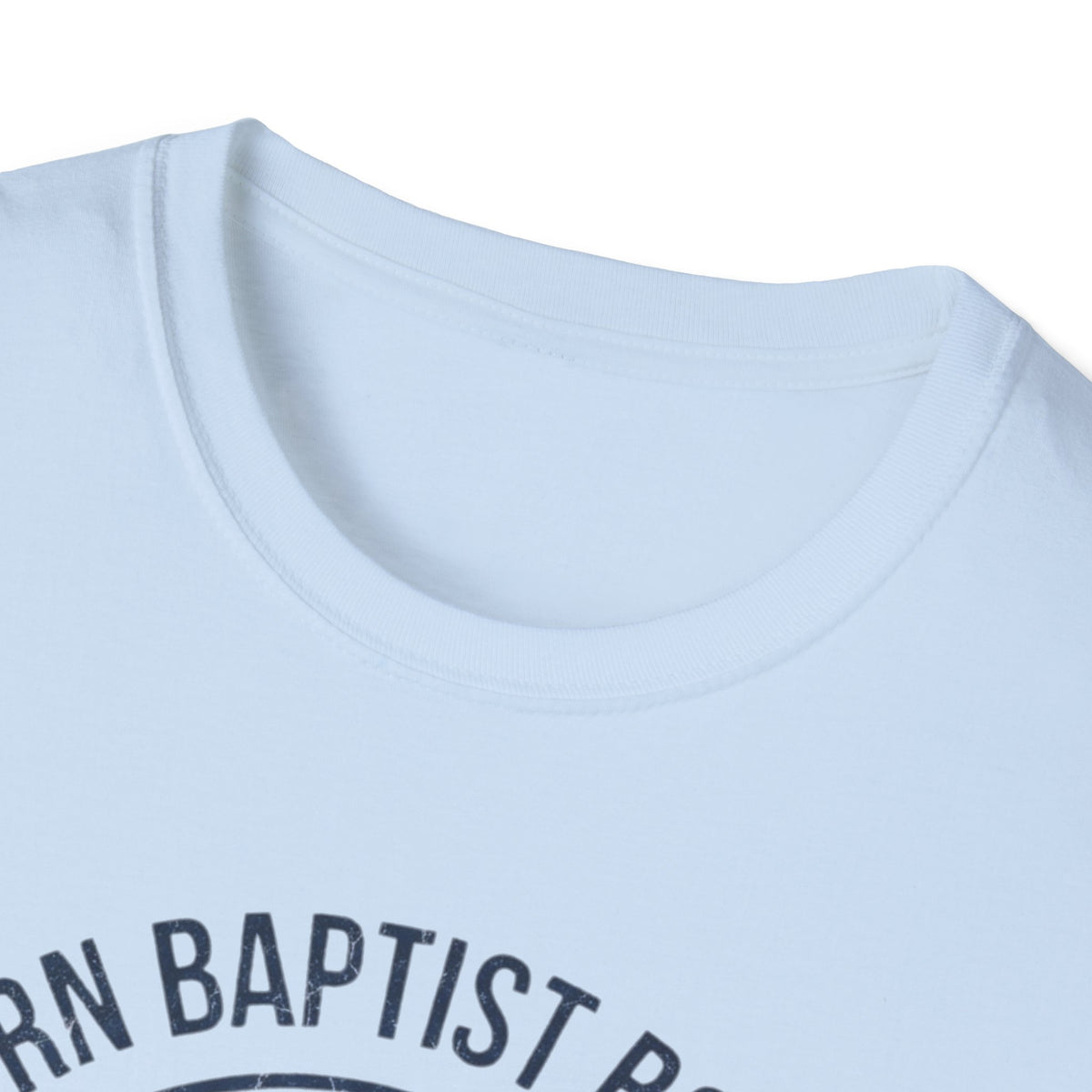 Crew-neck and upper graphic detail of Southern Baptist Boxing Club T-Shirt.