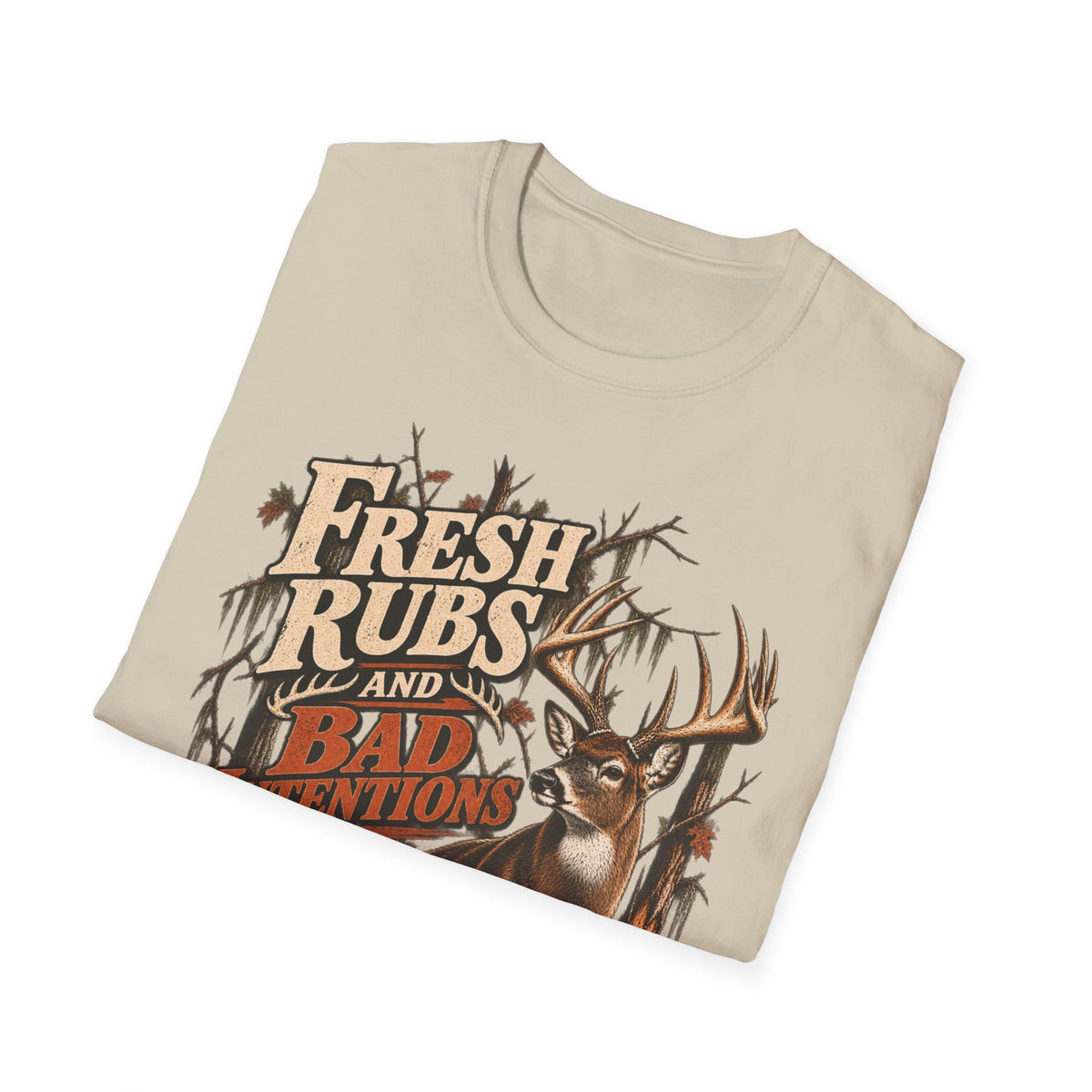 Fresh Rubs & Bad Intentions Whitetail Rut Hunting Design