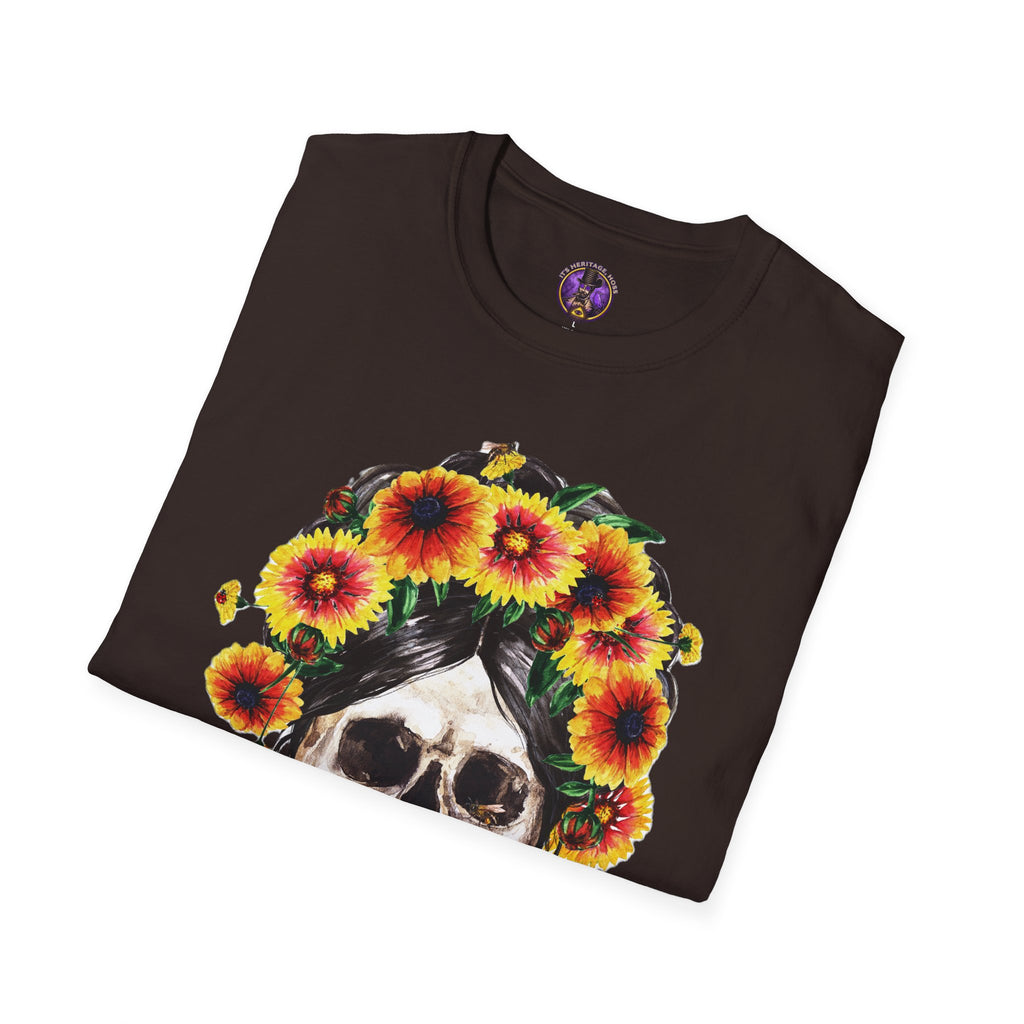 Skull with Sunflower Crown T-Shirt
