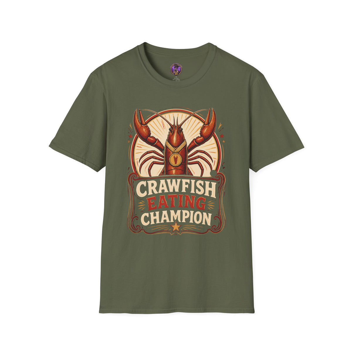Crawfish Eating Champion Retro Louisiana T-Shirt graphic T-shirt product image 3