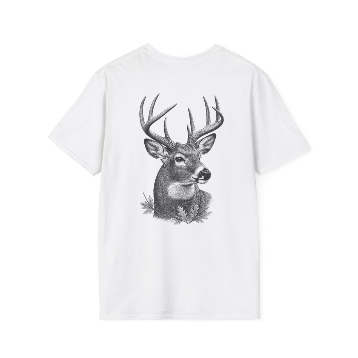 Deer Buck Graphic T-Shirt — Realistic Buck Head Hunting Tee — product view 7
