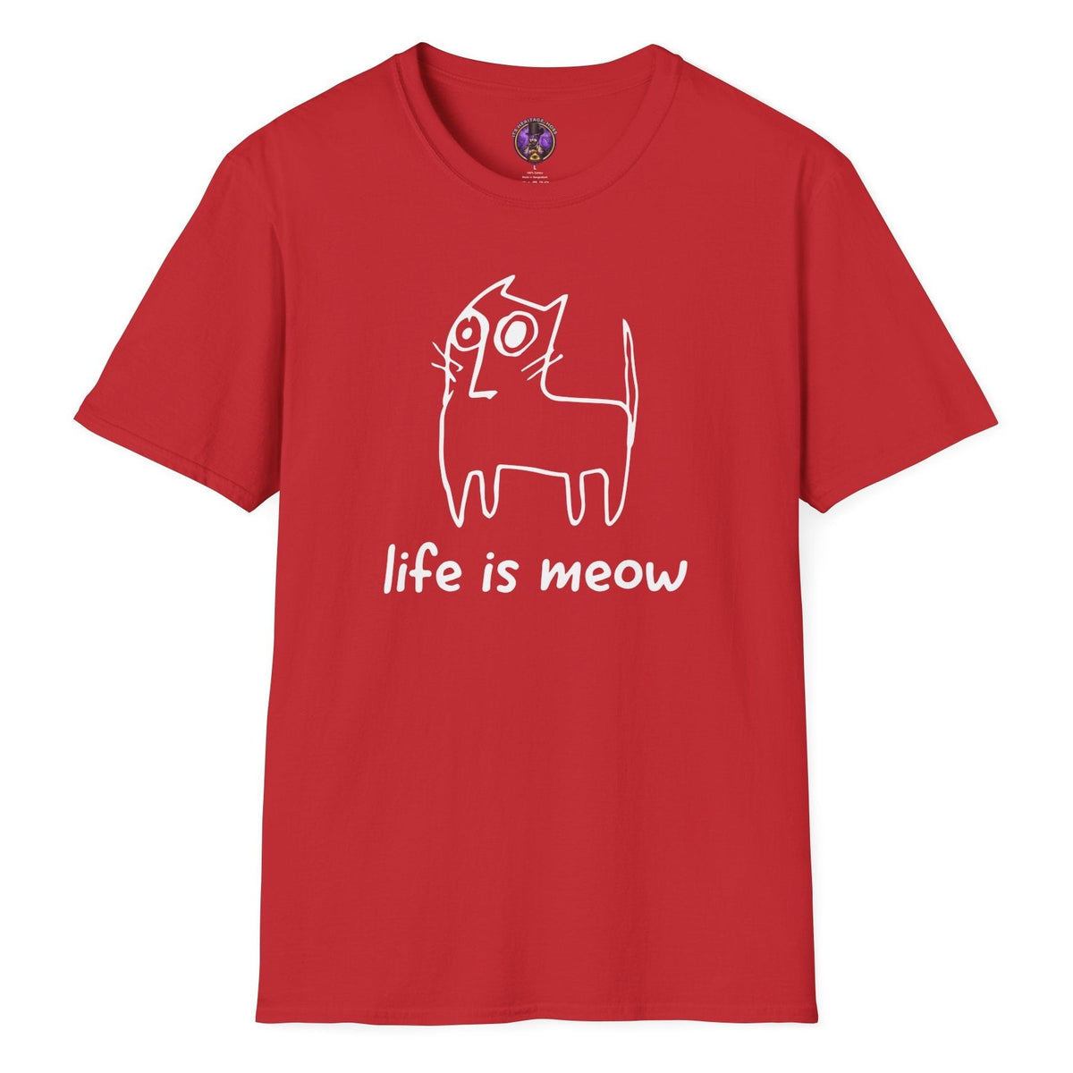 Life Is Meow Doodle Cat T-Shirt | It's Heritage Hoss