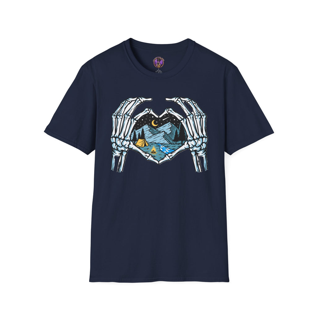 Skeleton Hands Heart Camping T-Shirt