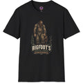 Bigfoot's Biblical Cousin graphic featuring a towering Nephilim giant beside a nervous Bigfoot in a dark forest