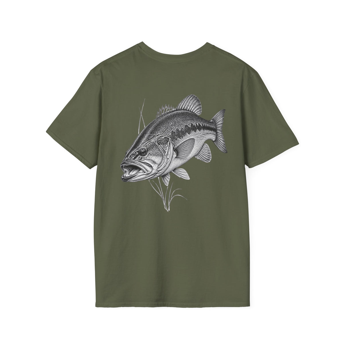 Bass Fishing T-Shirt — Vintage Largemouth Bass Graphic Tee — product view 1