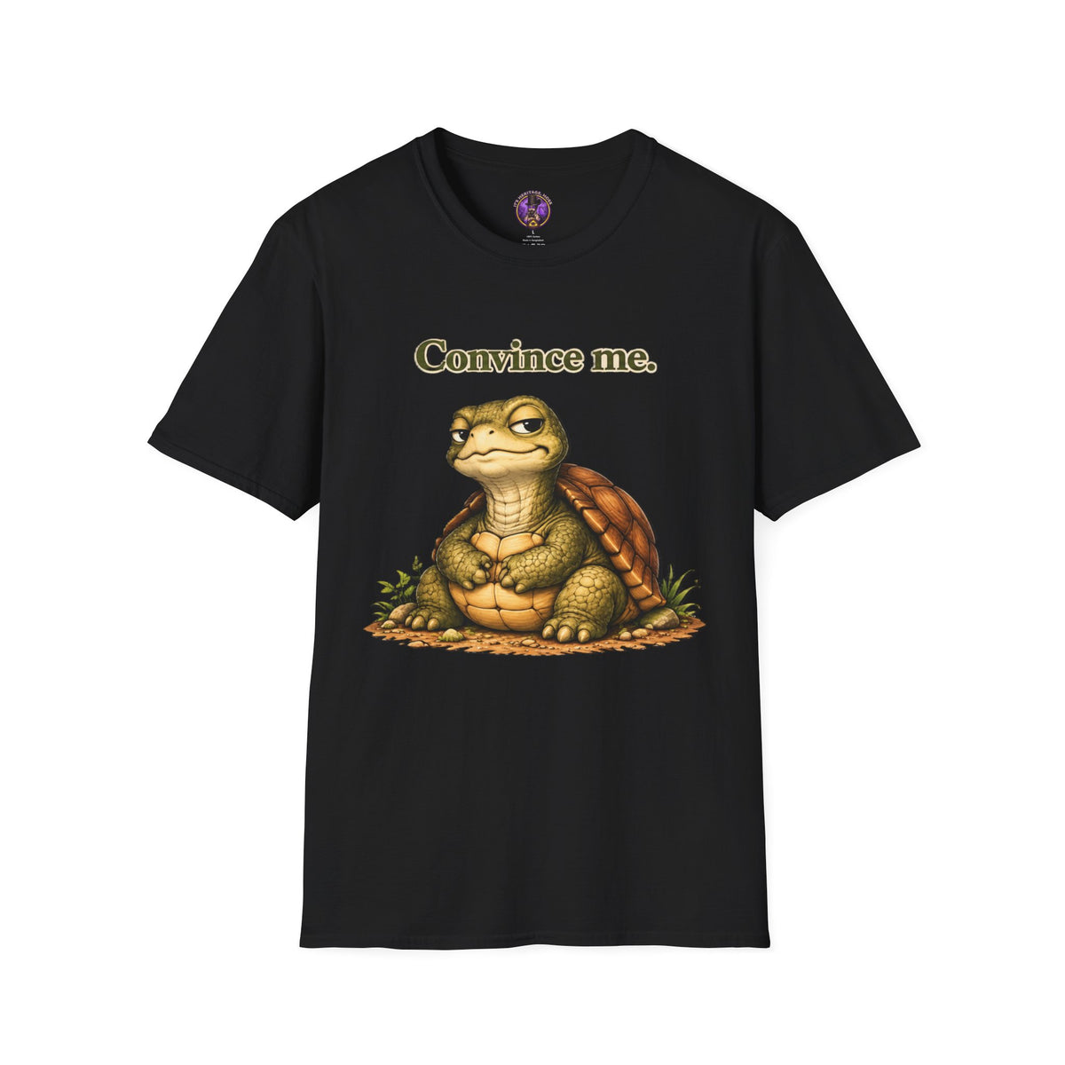 Convince Me Turtle T-Shirt - Funny Skeptical Tortoise Graphic Tee graphic T-shirt product image 1