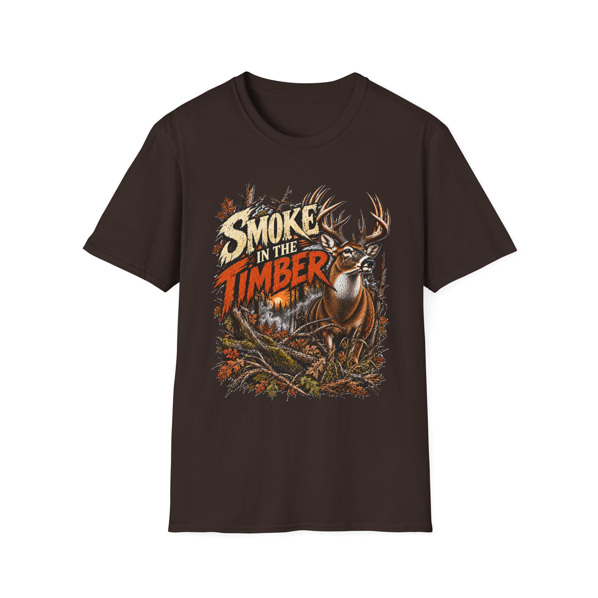 Smoke In The Timber Whitetail Deer Hunting Design