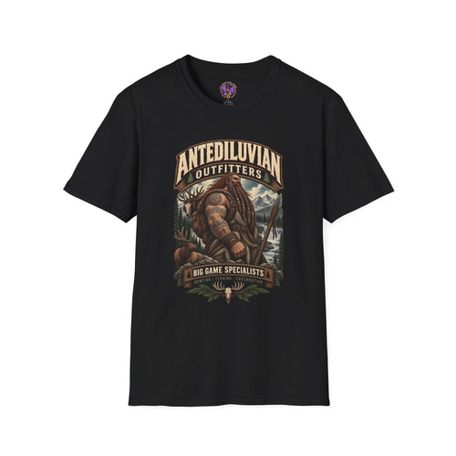 Antediluvian Outfitters T-Shirt - Big Game Hunters Retro Graphic Tee graphic T-shirt product image 1