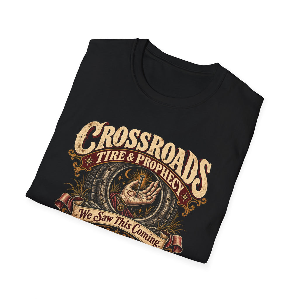Crossroads Tire & Prophecy T-Shirt — Southern Surrealism