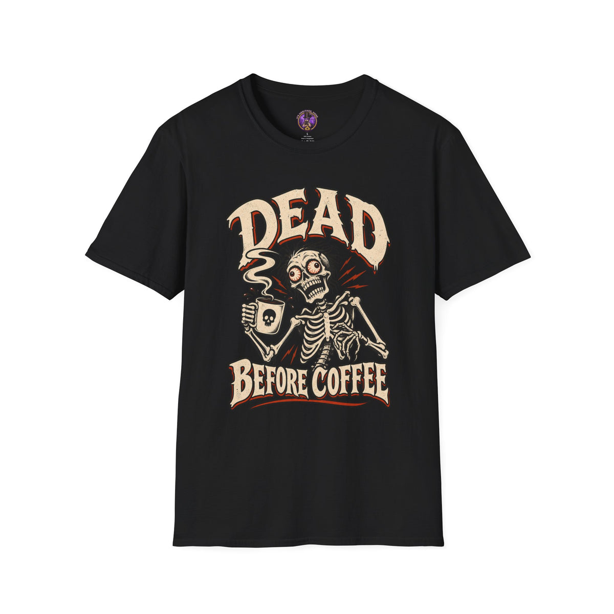 Dead Before Coffee T-Shirt - Vintage Skeleton Coffee Tee graphic T-shirt product image 1