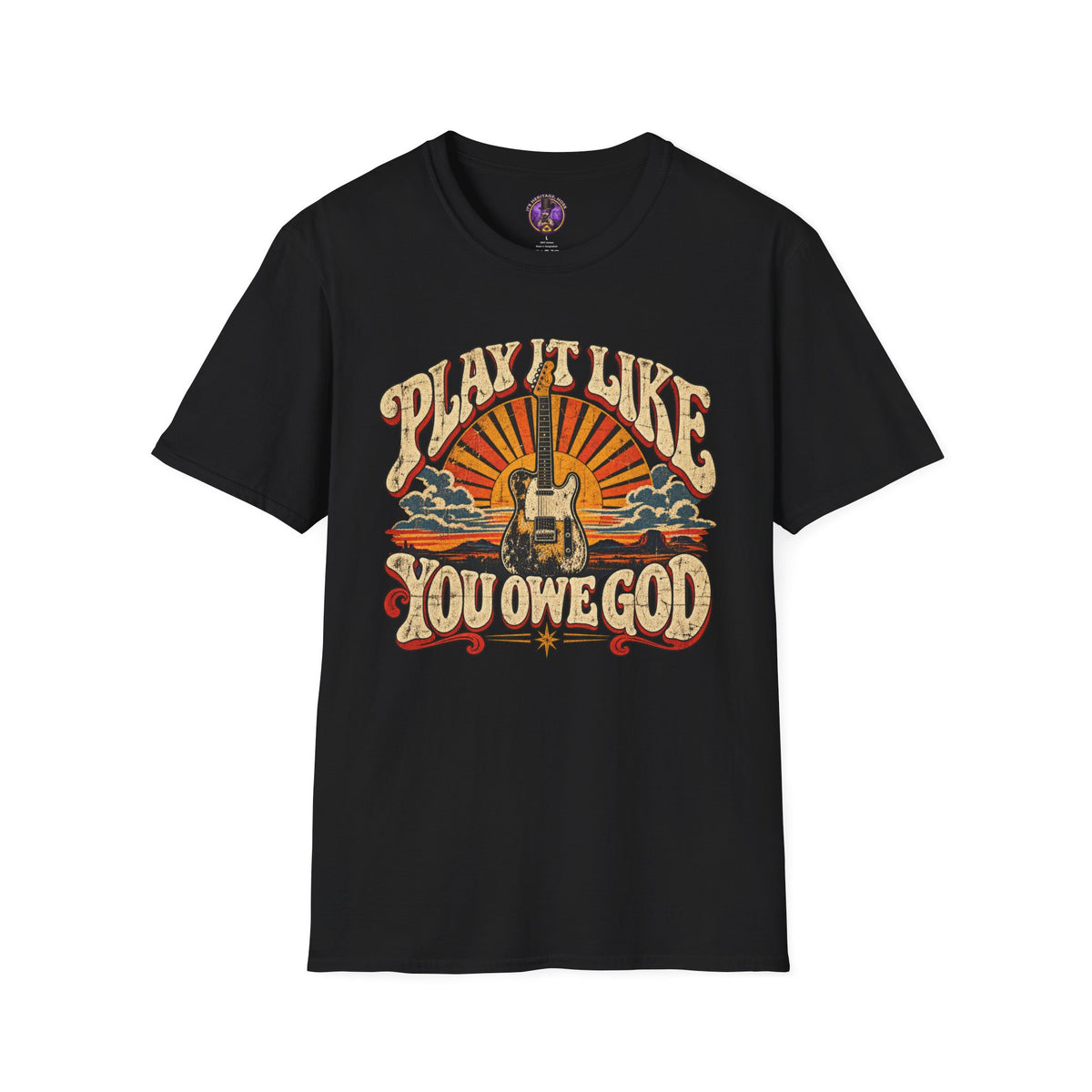 Play It Like You Owe God Shirt | Vintage Guitar Music Tee graphic T-shirt product image 1