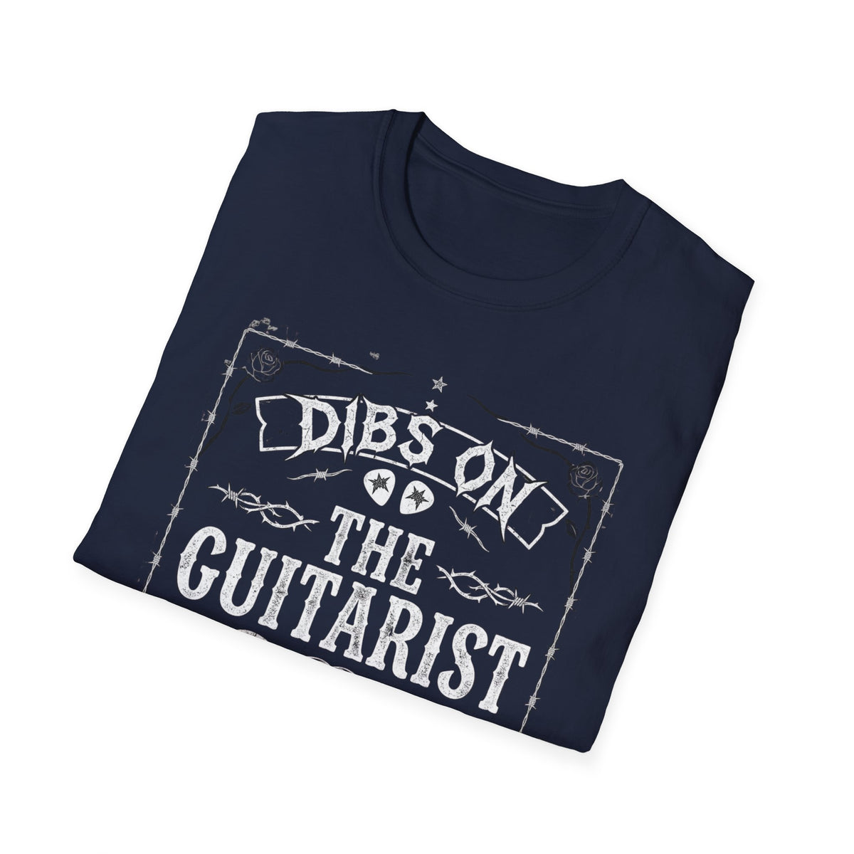 Folded Dibs on the Guitarist T-Shirt showing its front graphic.