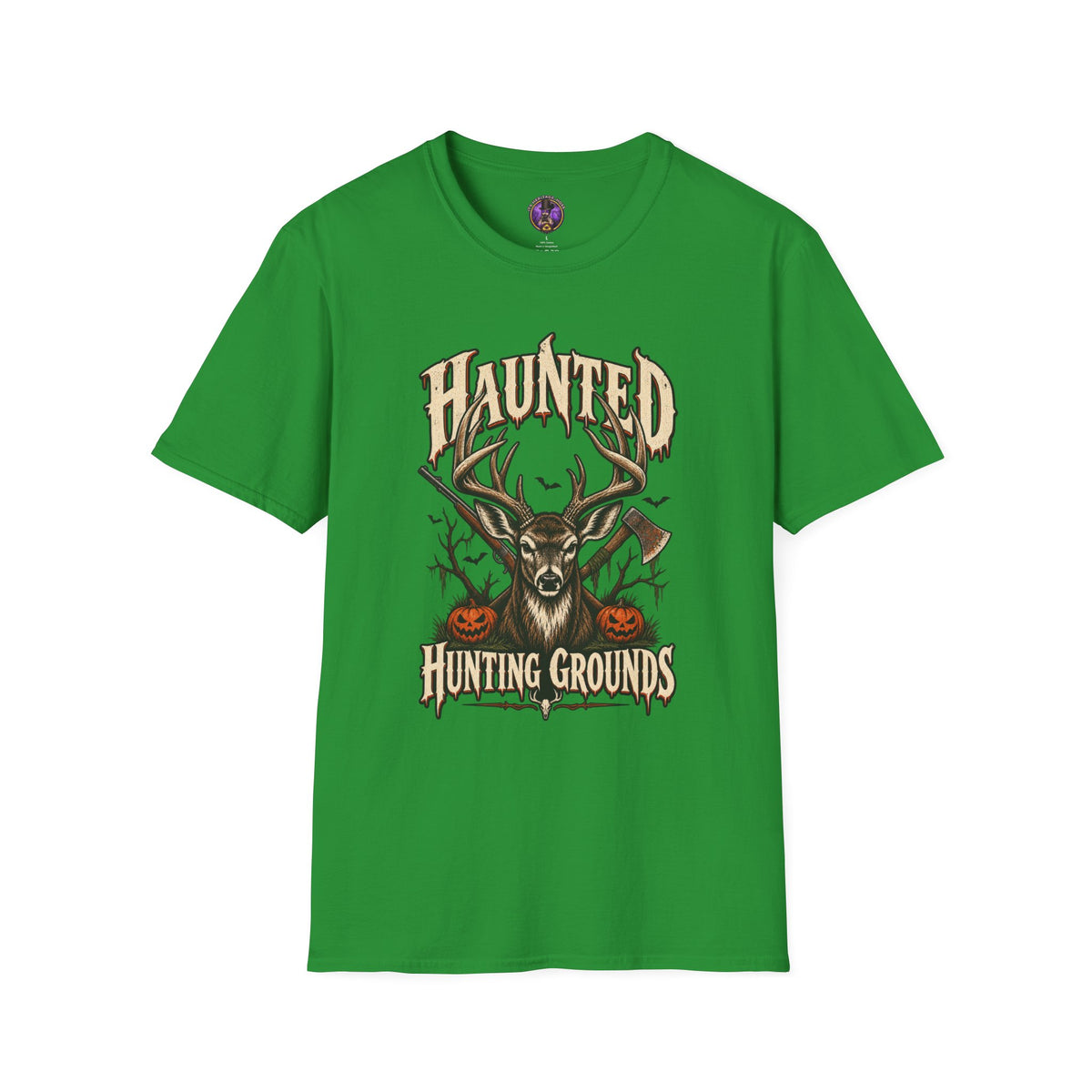 Haunted Hunting Grounds T-Shirt - Halloween Deer Skull Graphic Tee graphic T-shirt product image 3
