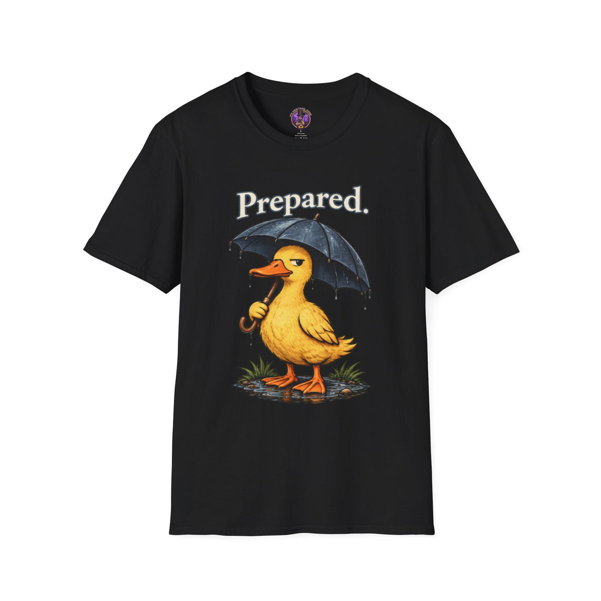 Prepared Duck T-Shirt - Cute Duck with Umbrella Graphic Tee graphic T-shirt product image 2