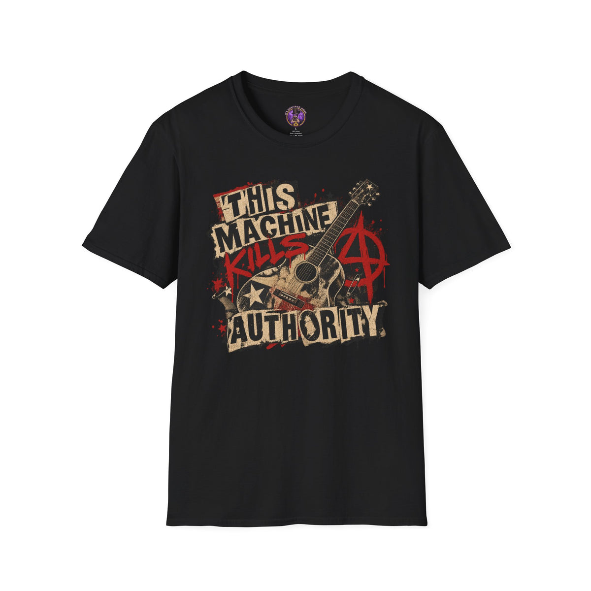 This Machine Kills Authority Shirt | Punk Rock Guitar Tee graphic T-shirt product image 1