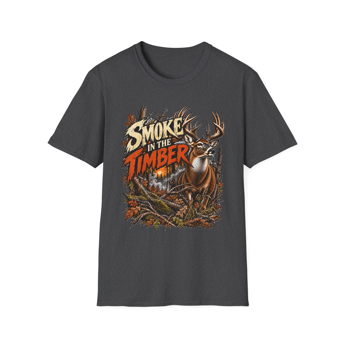 Smoke In The Timber Whitetail Deer Hunting Design