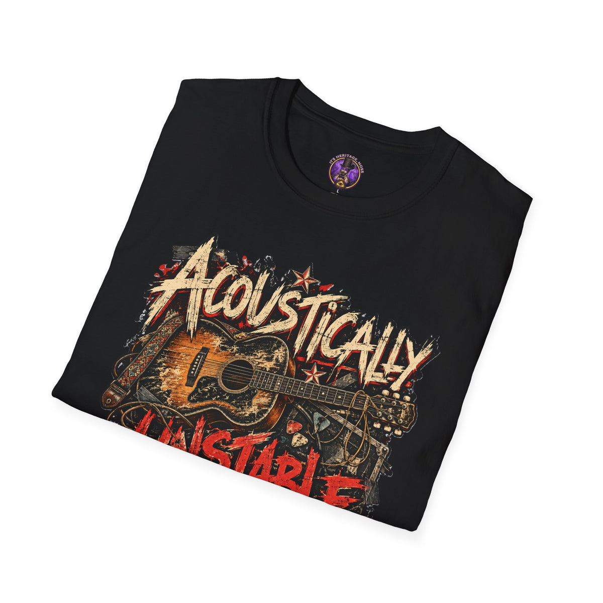 Acoustic Guitar Shirt | Acoustically Unstable Music Tee graphic T-shirt product image 5