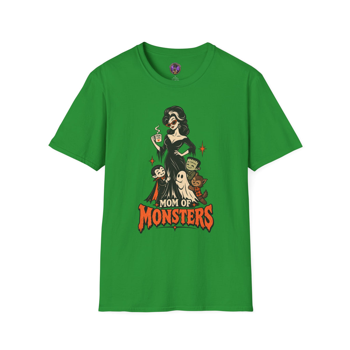 Mom of Monsters T-Shirt - Retro Goth Halloween Tee for Moms graphic T-shirt product image 2