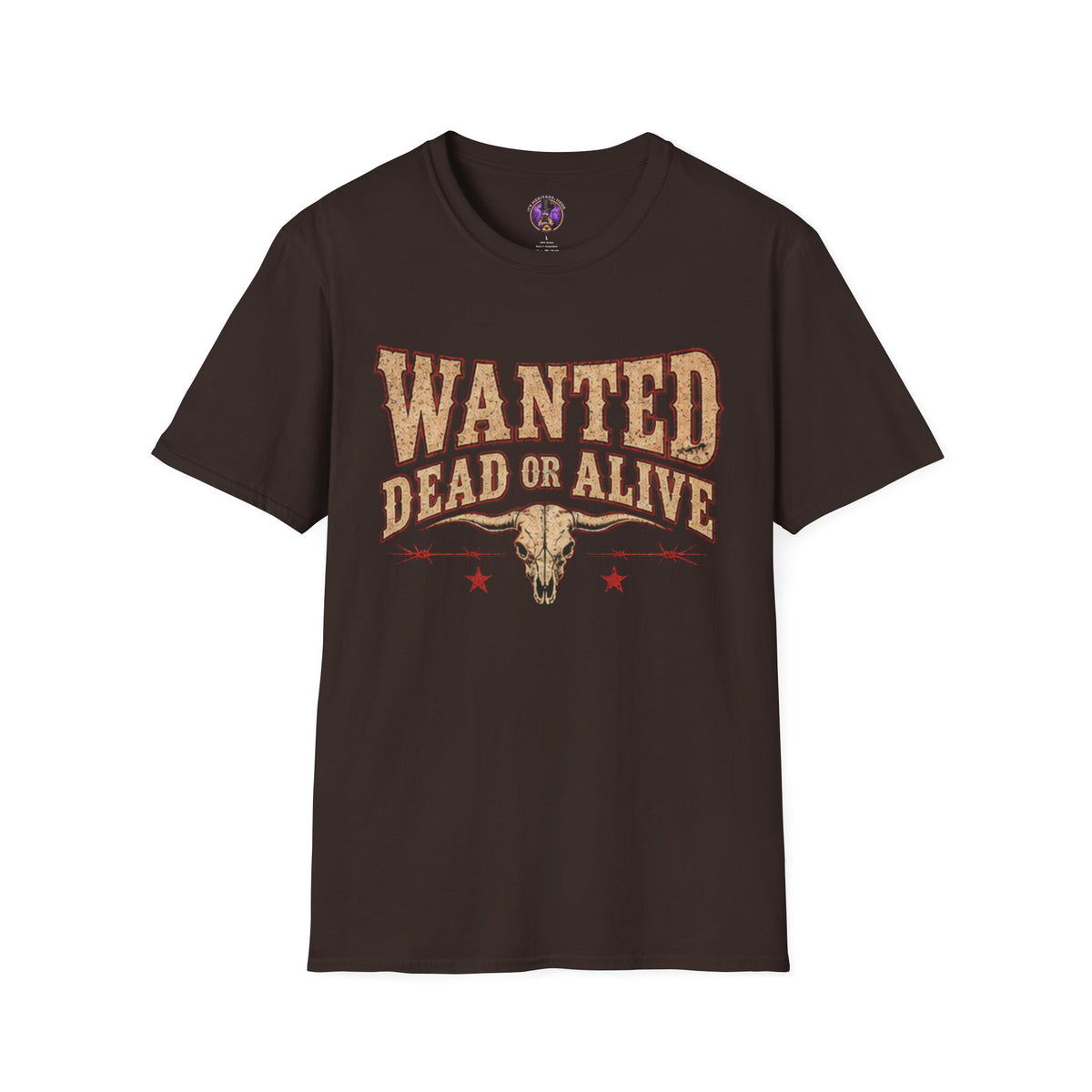 Wanted Dead or Alive Shirt | Western Cow Skull Graphic Tee graphic T-shirt product image 2