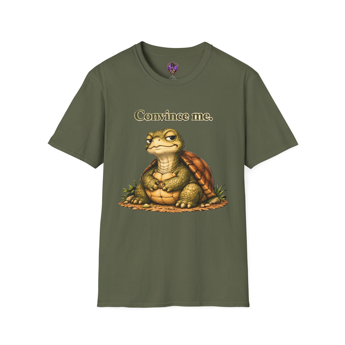 Convince Me Turtle T-Shirt - Funny Skeptical Tortoise Graphic Tee graphic T-shirt product image 2