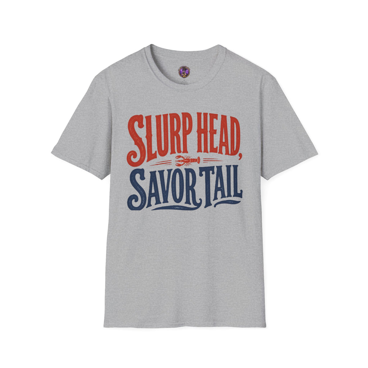 Slurp Head Savor Tail Retro Crawfish T-Shirt graphic T-shirt product image 2