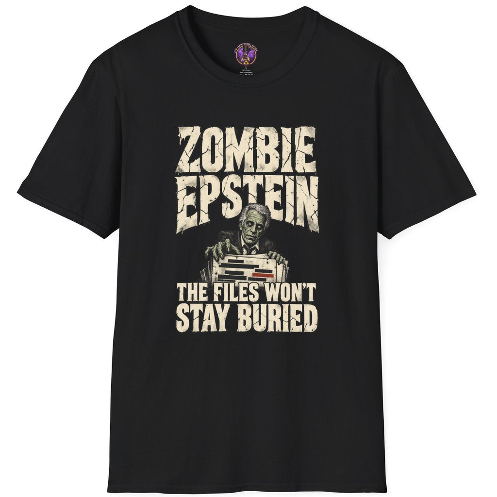Zombie Epstein The Files Won't Stay Buried horror graphic tee
