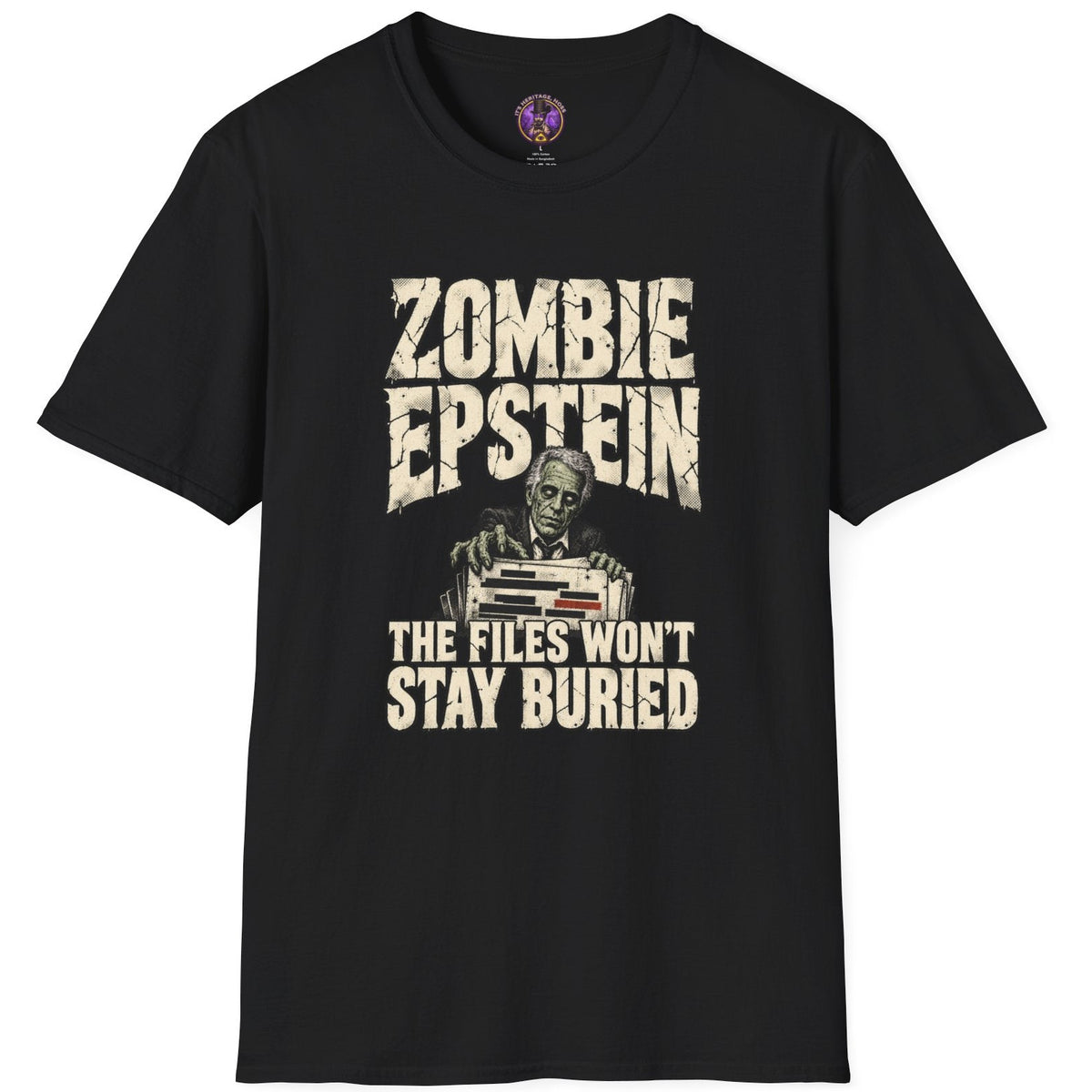 Zombie Epstein The Files Won't Stay Buried horror graphic tee