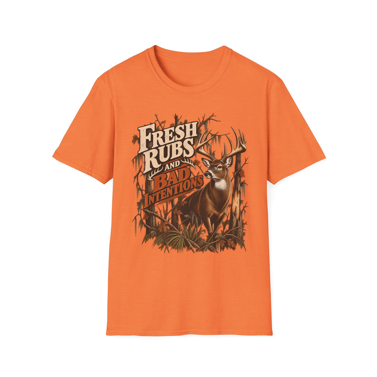 Fresh Rubs & Bad Intentions Whitetail Rut Hunting Design