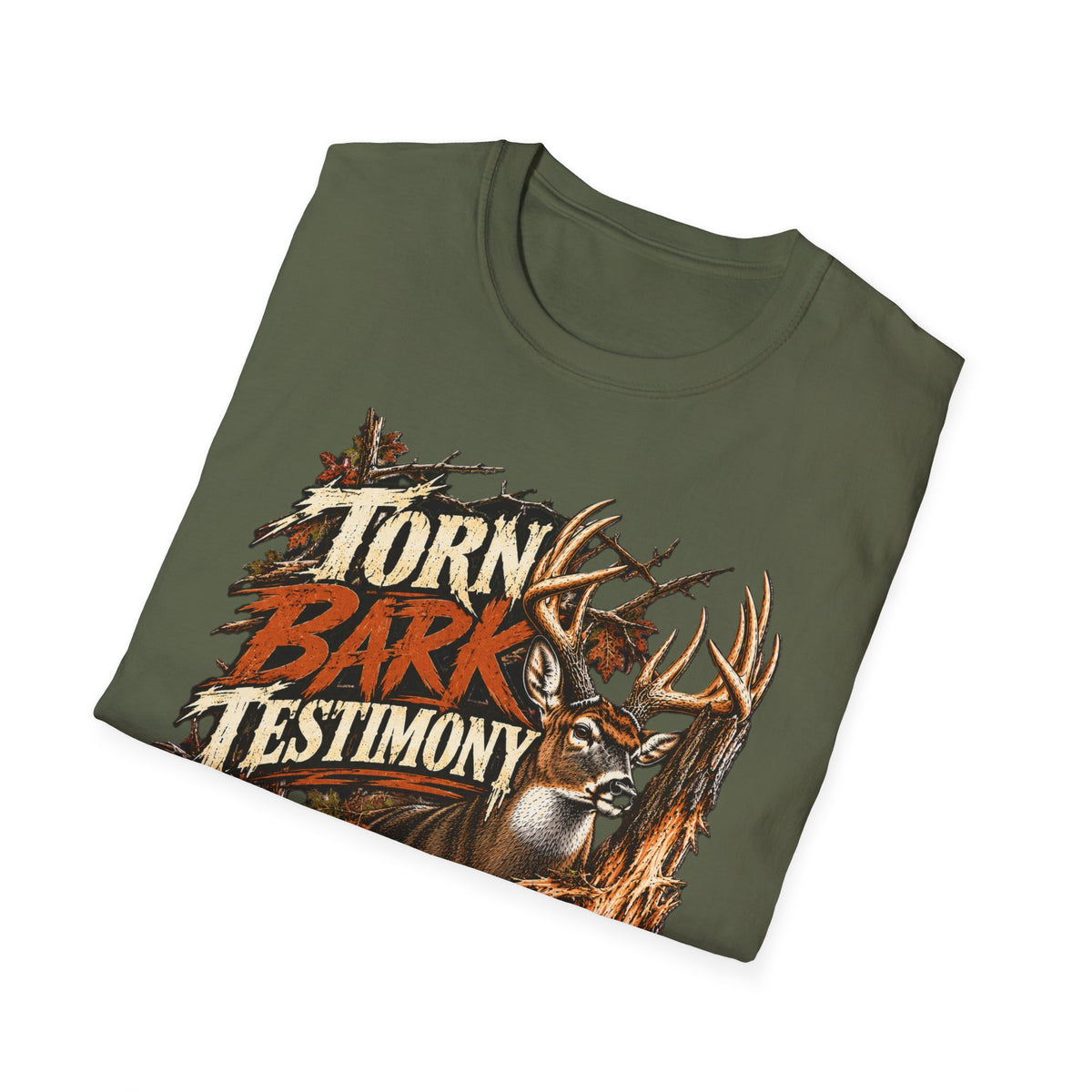Torn Bark Testimony Whitetail Buck Rub Hunting Design