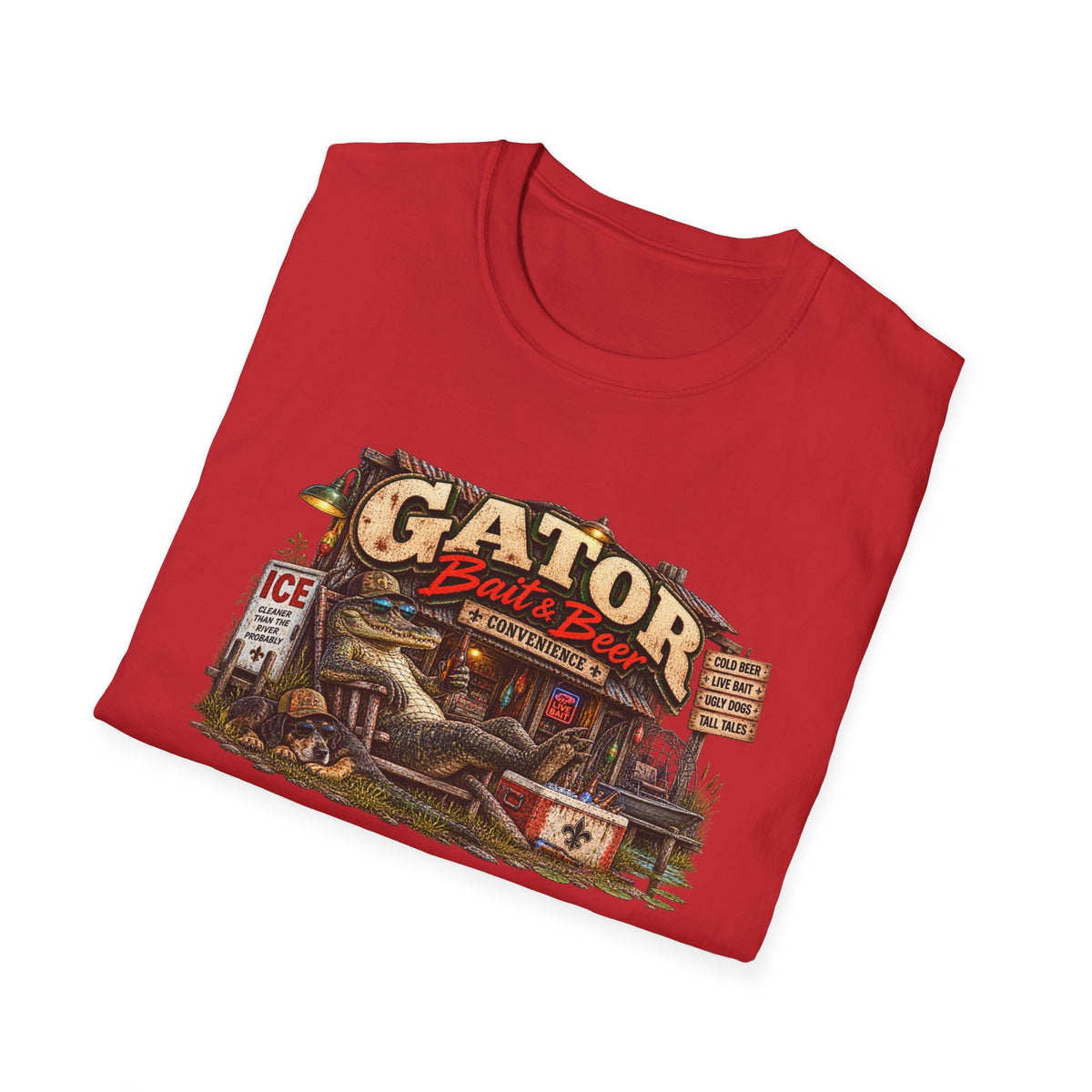 Gator Bait & Beer T-Shirt — Bayou Fishing Humor