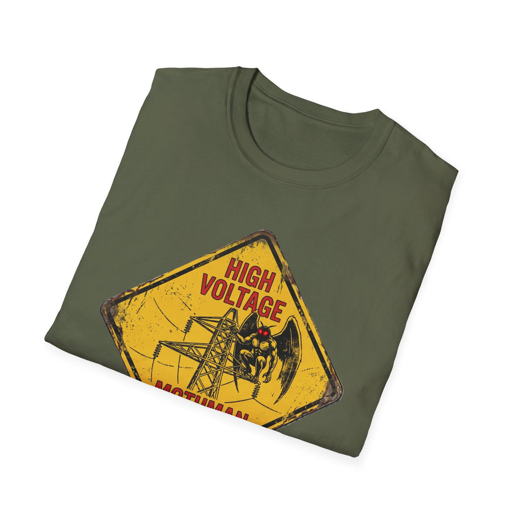Mothman High Voltage Warning Sign Cryptid Shirt | It's Heritage Hoss