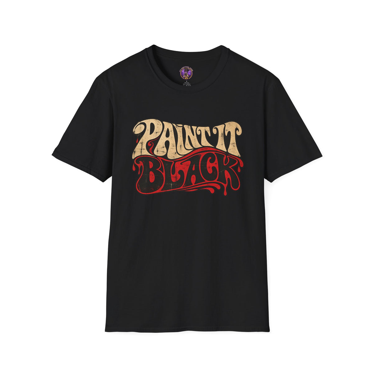 Paint It Black Shirt | Retro Psychedelic Rock Graphic Tee graphic T-shirt product image 1