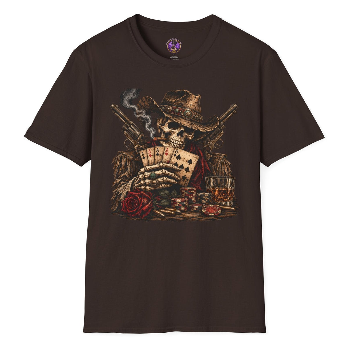 Skull Cowboy Poker T-Shirt | It's Heritage Hoss