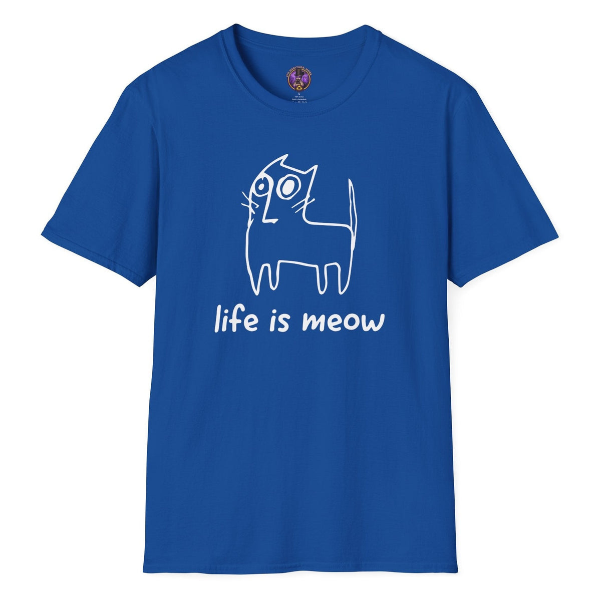 Life Is Meow Doodle Cat T-Shirt | It's Heritage Hoss