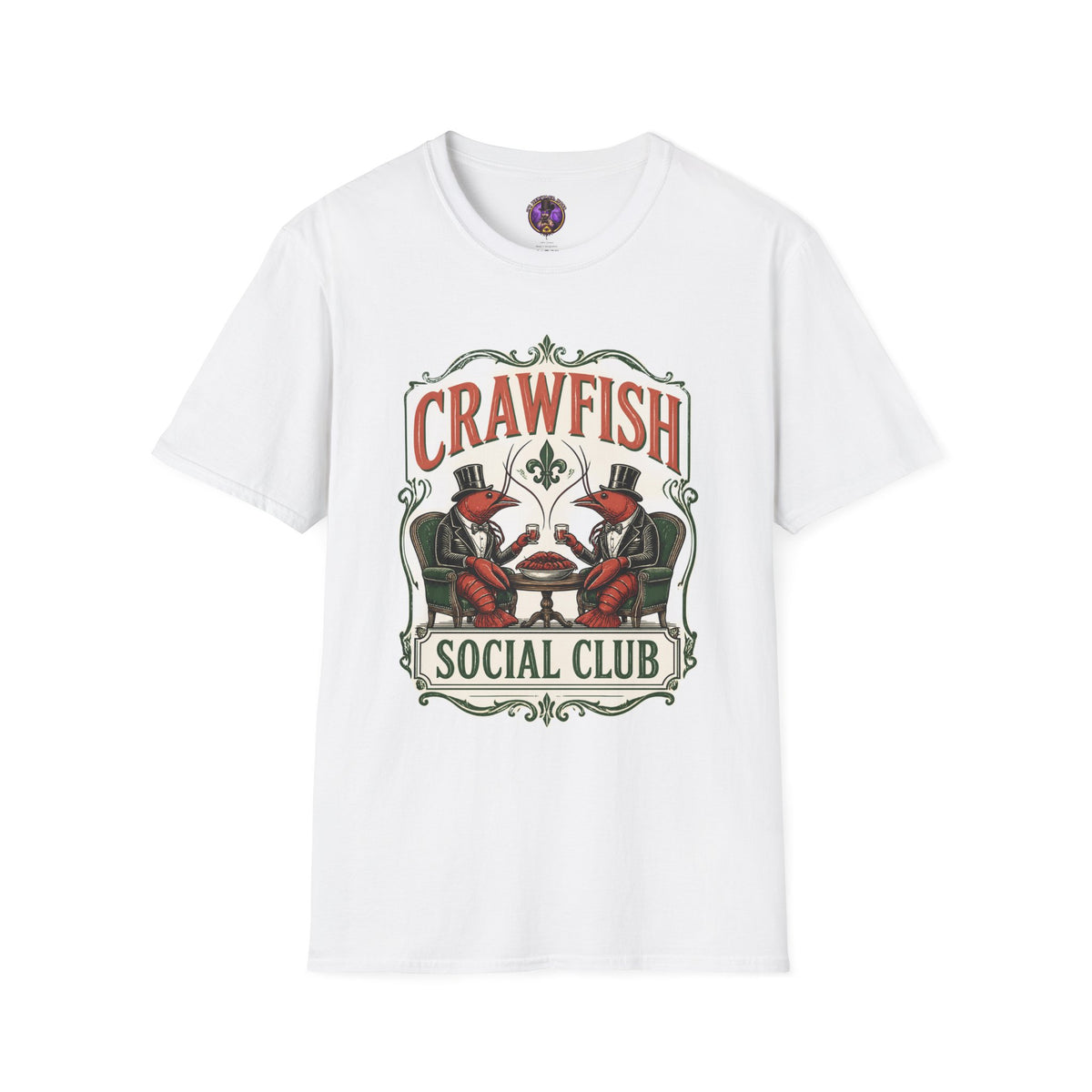 Front view of the Crawfish Social Club Vintage Louisiana shirt.